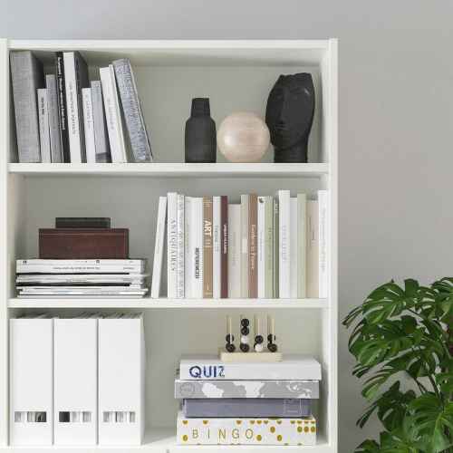 BILLY / OXBERG Bookcase with desk, oak effect/white, 311